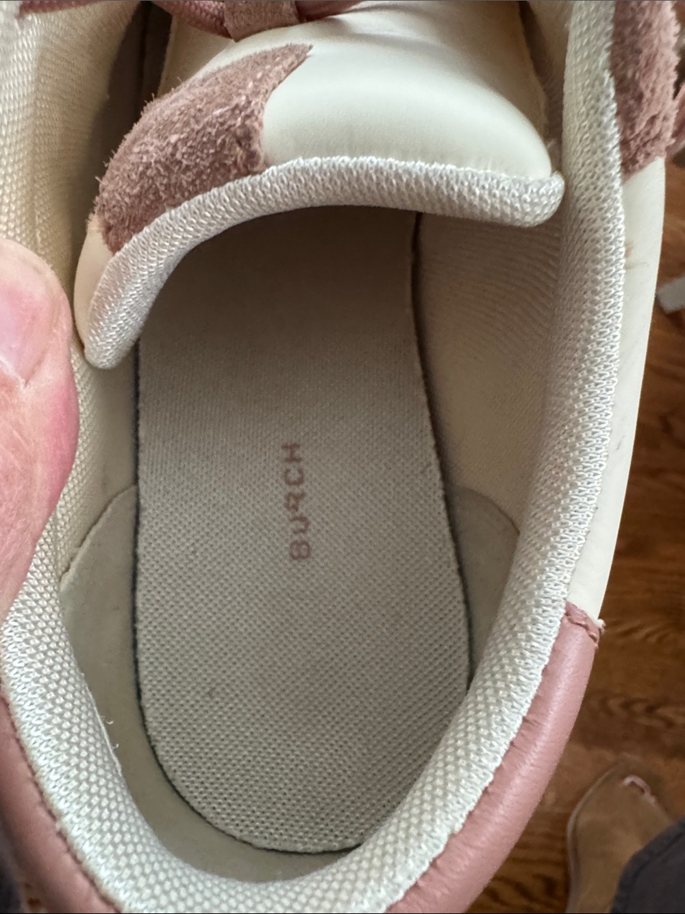 Tory Burch vintage Cream and Dusty Rose Mixed-Material Sneakers - Picture 4 of 10